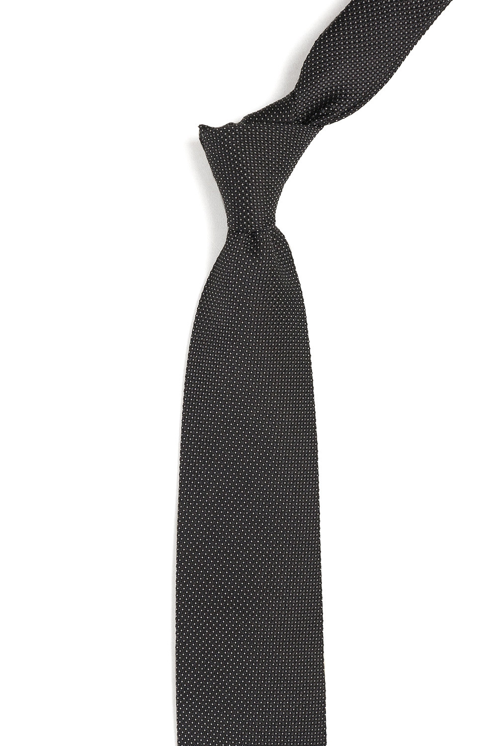 Cravata matase tesuta negru print geometric 1