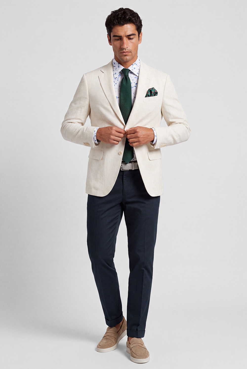 Pantaloni slim albastri uni 0