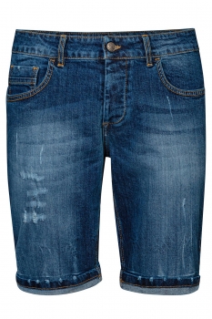 Blugi scurti slim albastri 