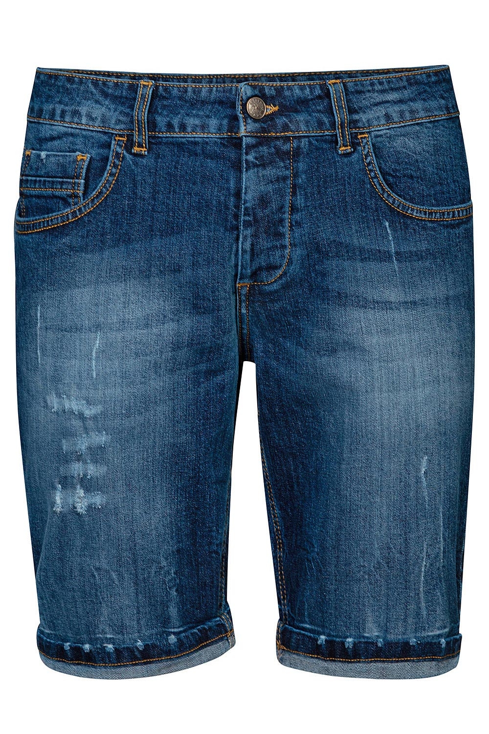 Blugi scurti slim albastri  0