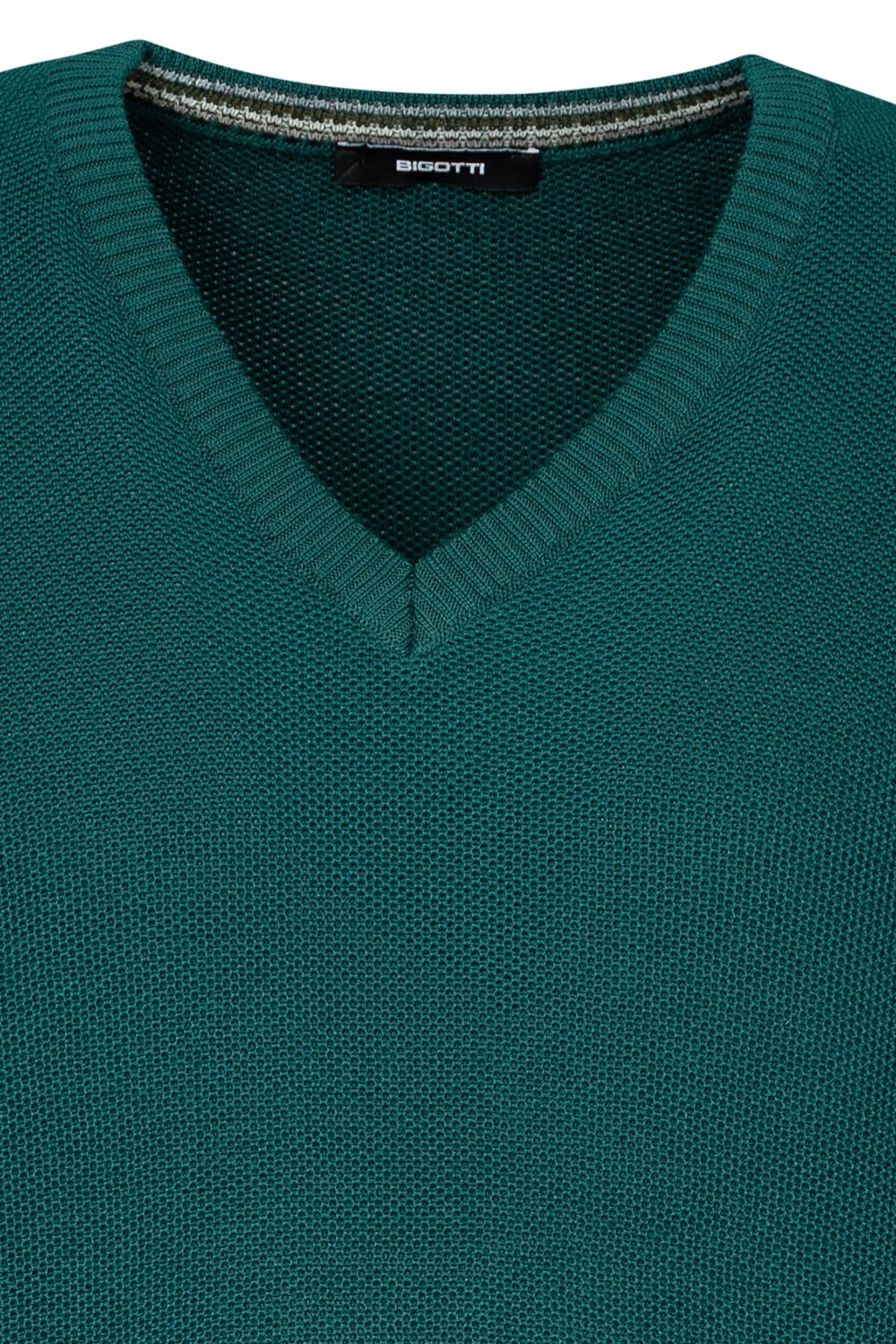 Pulover slim verde guler in v 1