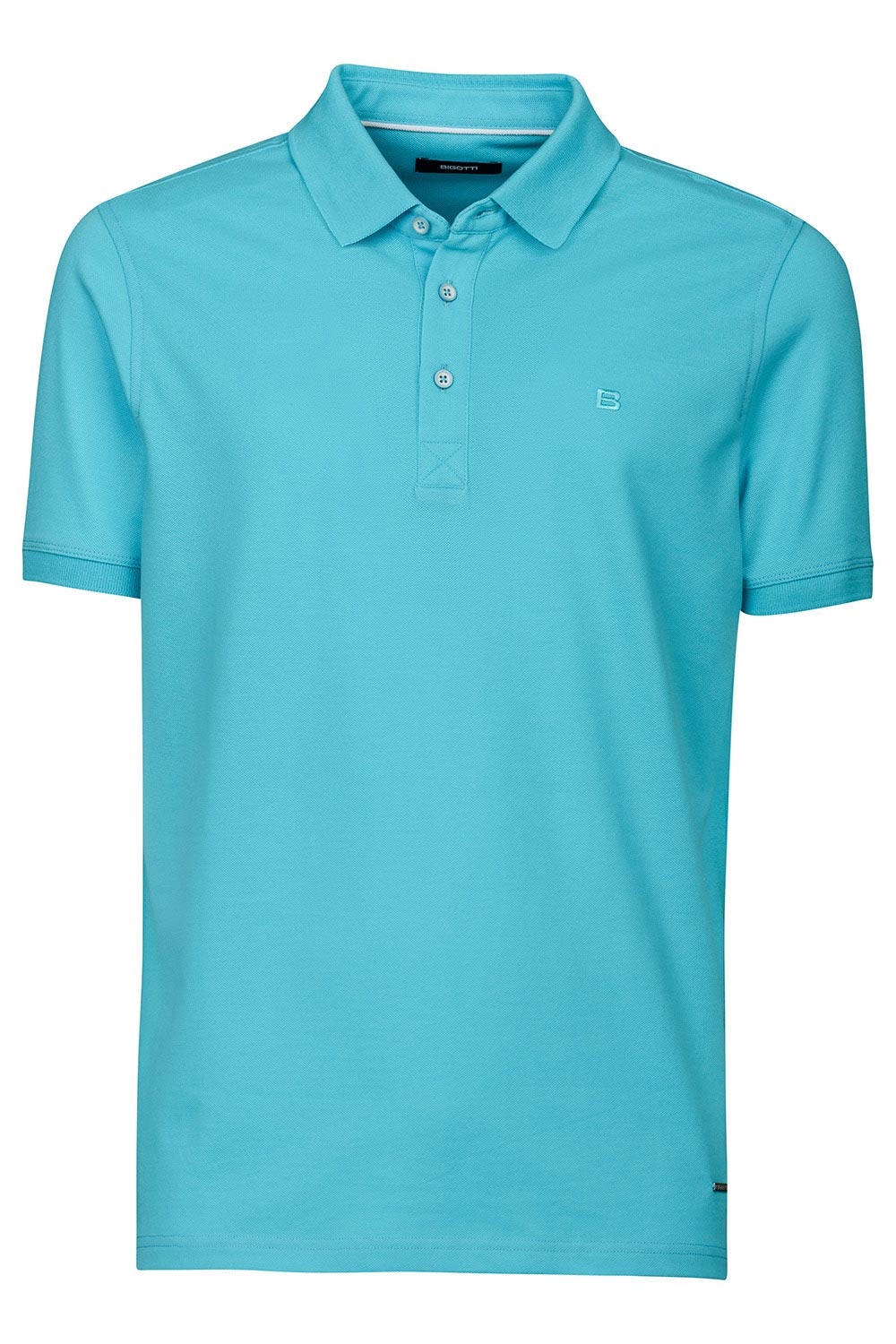 Tricou polo slim bleu uni 1