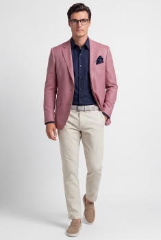 Pantaloni slim albi uni