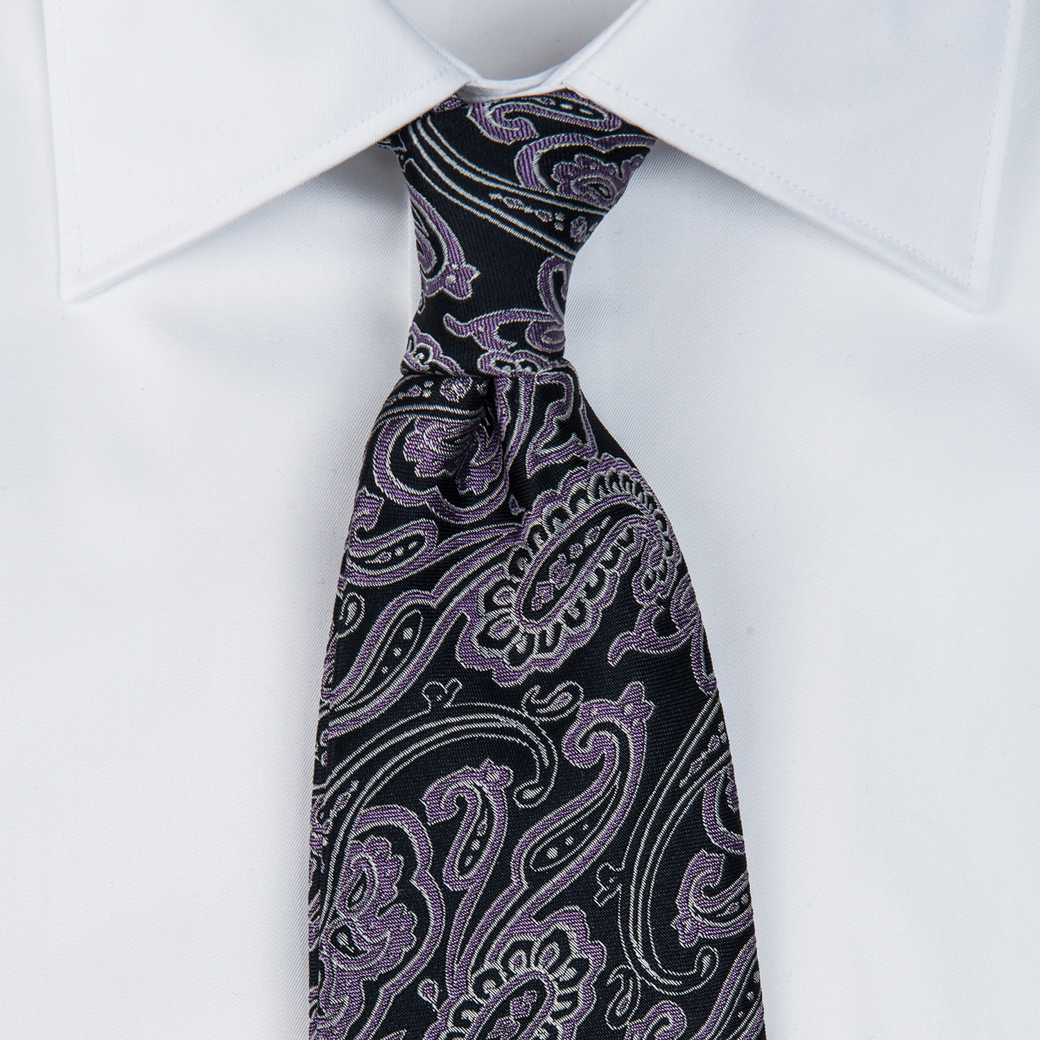 Cravata poliester neagra print floral 0