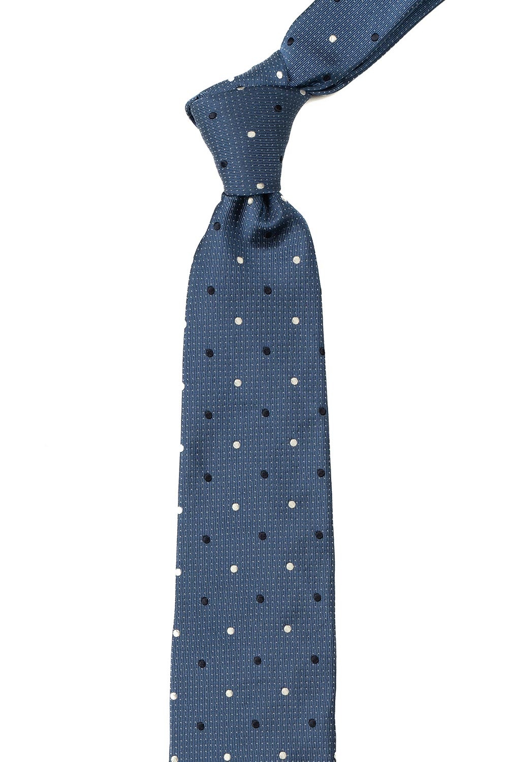 Cravata matase tesuta albastra print geometric 1