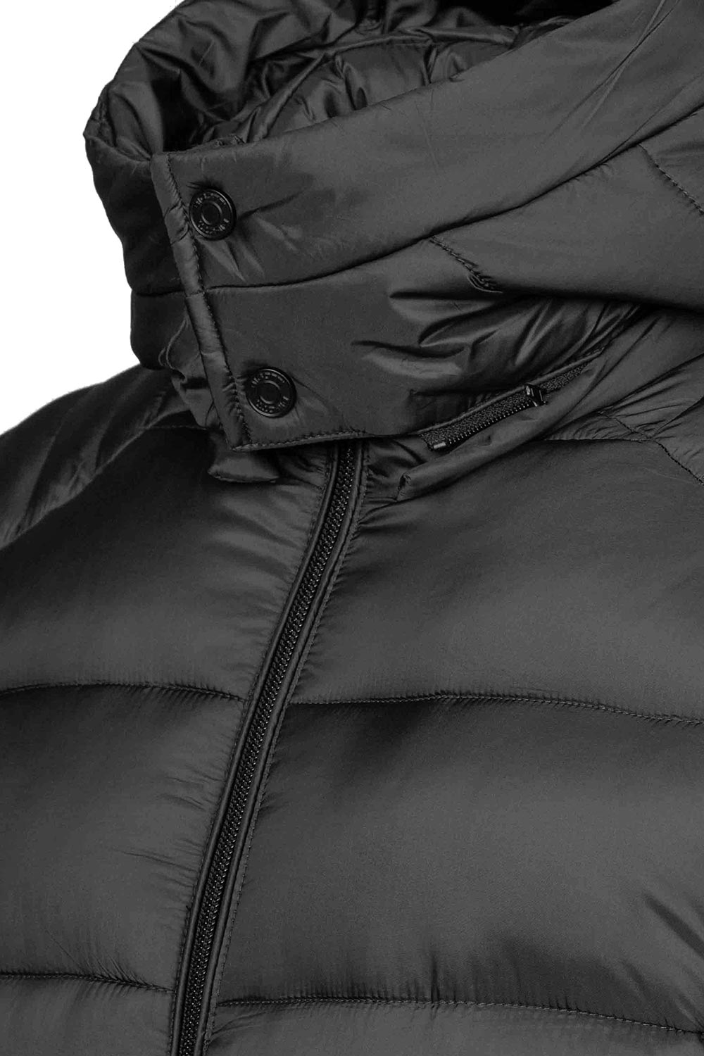 Geaca slim neagra cu gluga detasabila 1