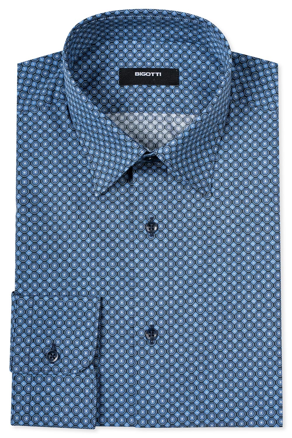 Camasa shaped bleumarin print geometric 0