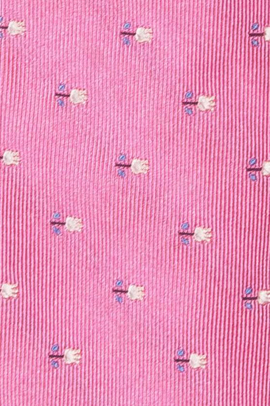 Cravata matase tesuta roz print floral 1
