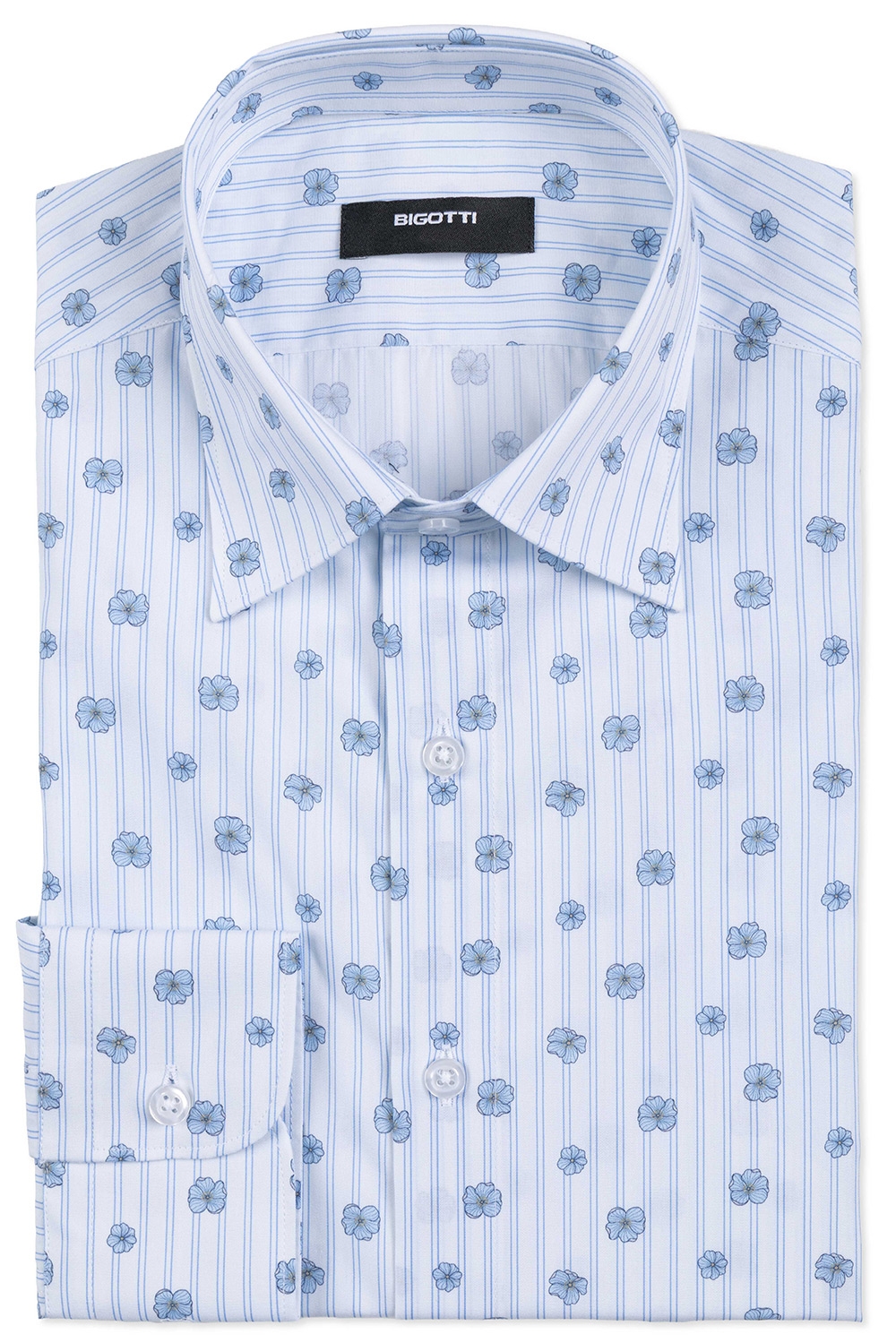 Camasa slim alba print floral 0