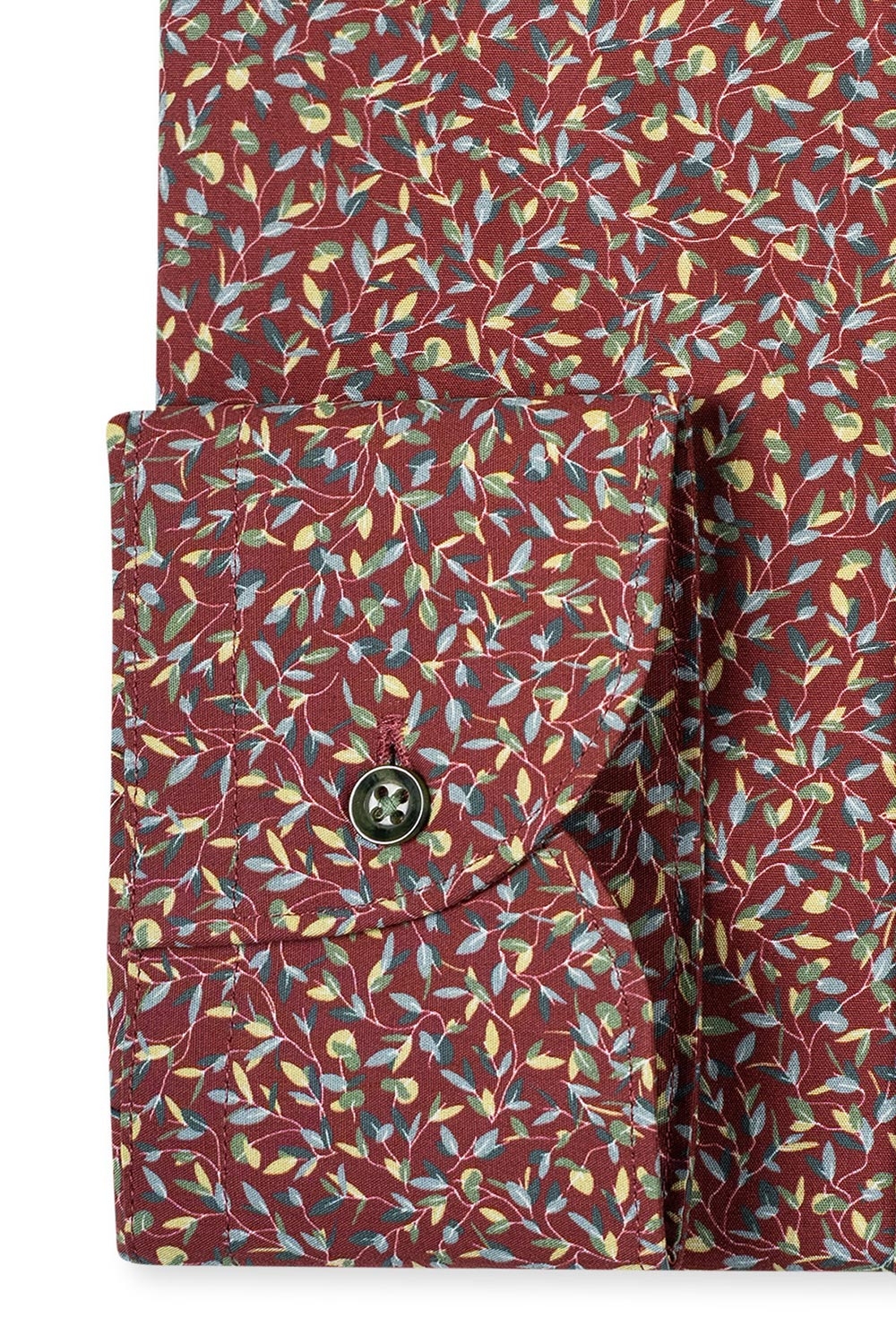Slim body burgundy floral shirt 2