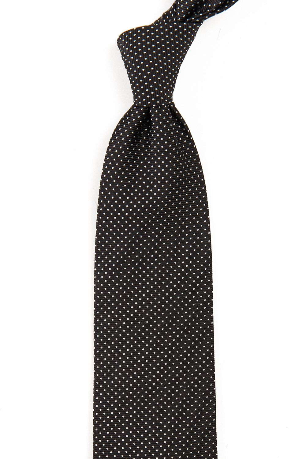 Cravata matase tesuta neagra print geometric 1