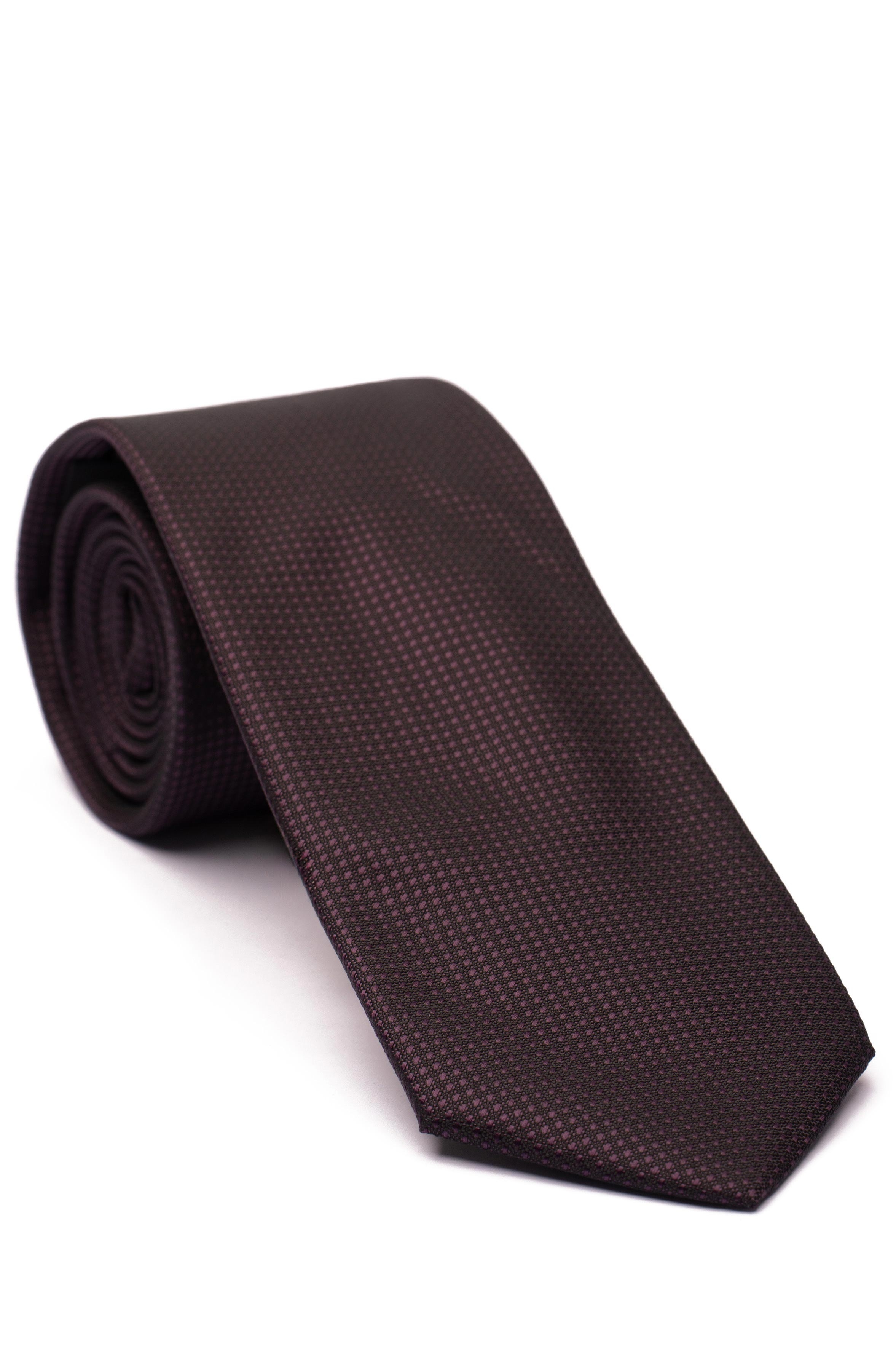 Cravata poliester tesut violet uni 0