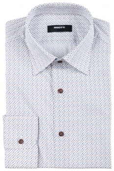Camasa slim alba print geometric