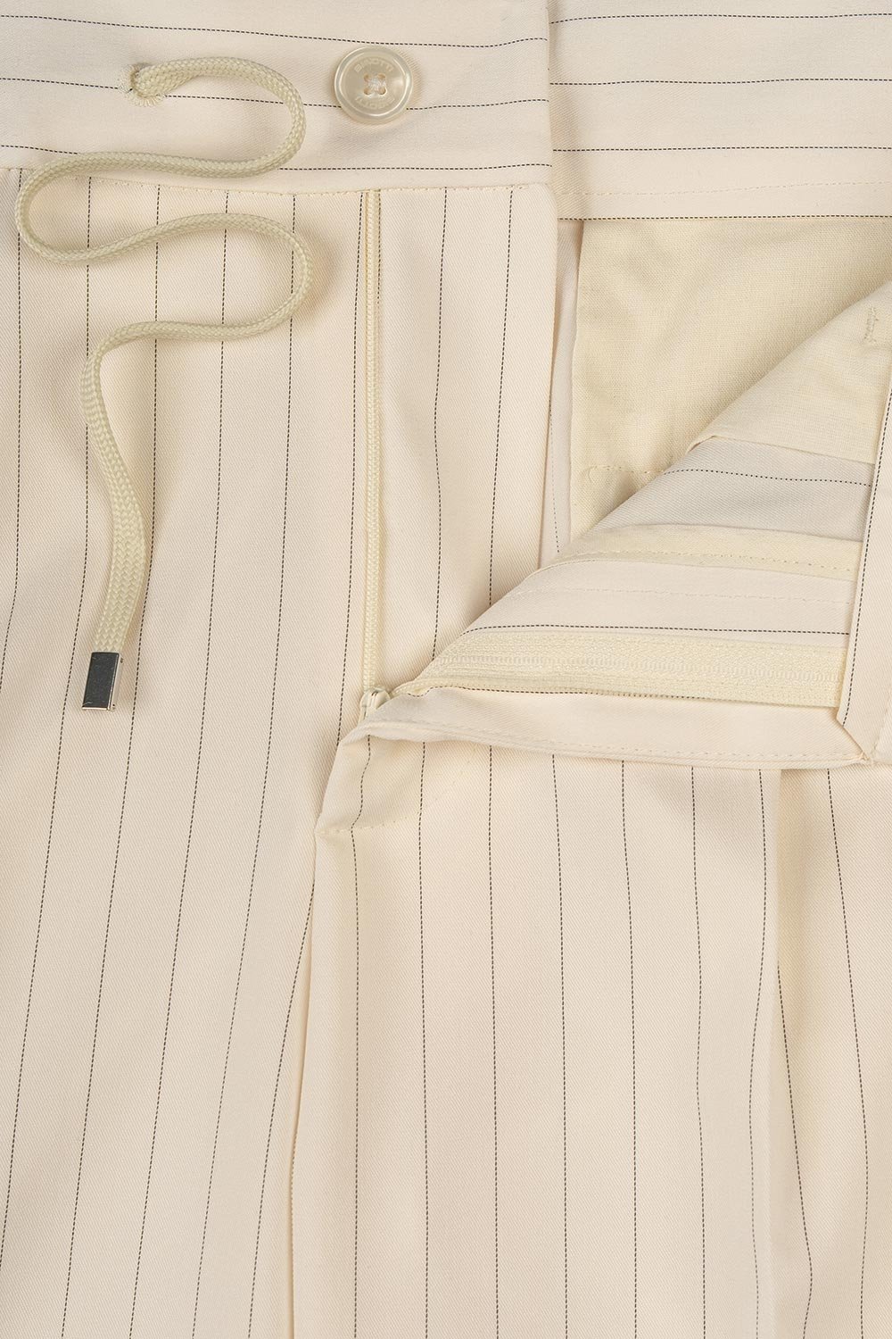 Pantaloni slim bej in dungi 1