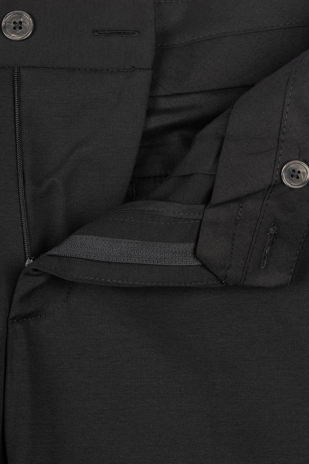 Slim body black plain trousers 1