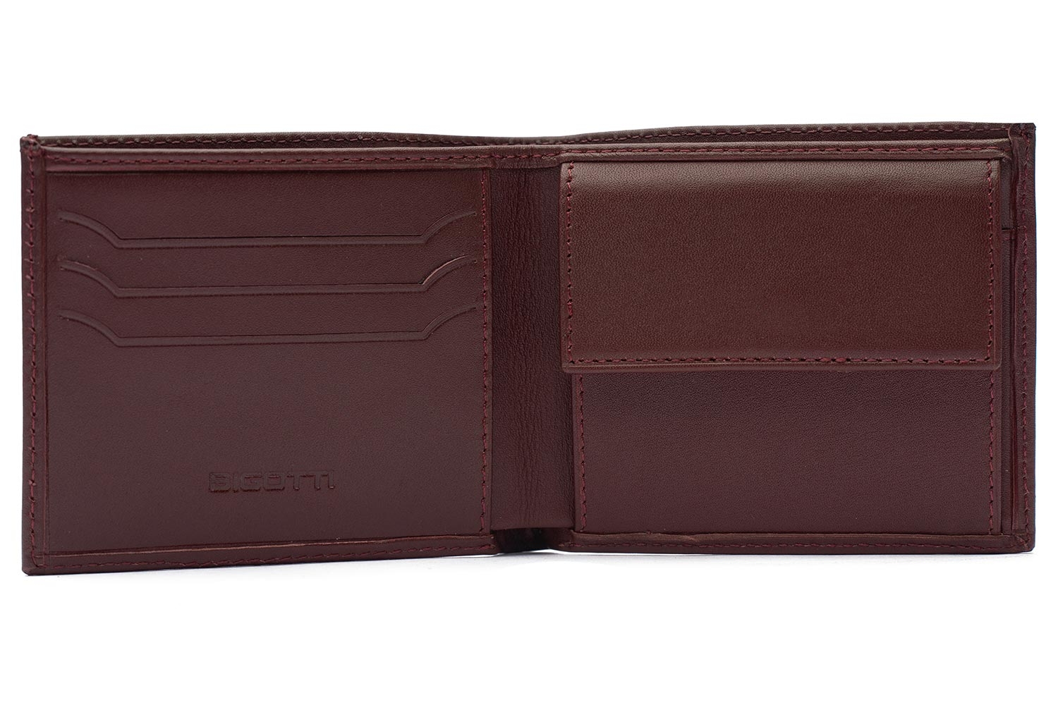 Wallet burgundy genuine leather 1