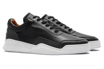Sneakers negri piele naturala