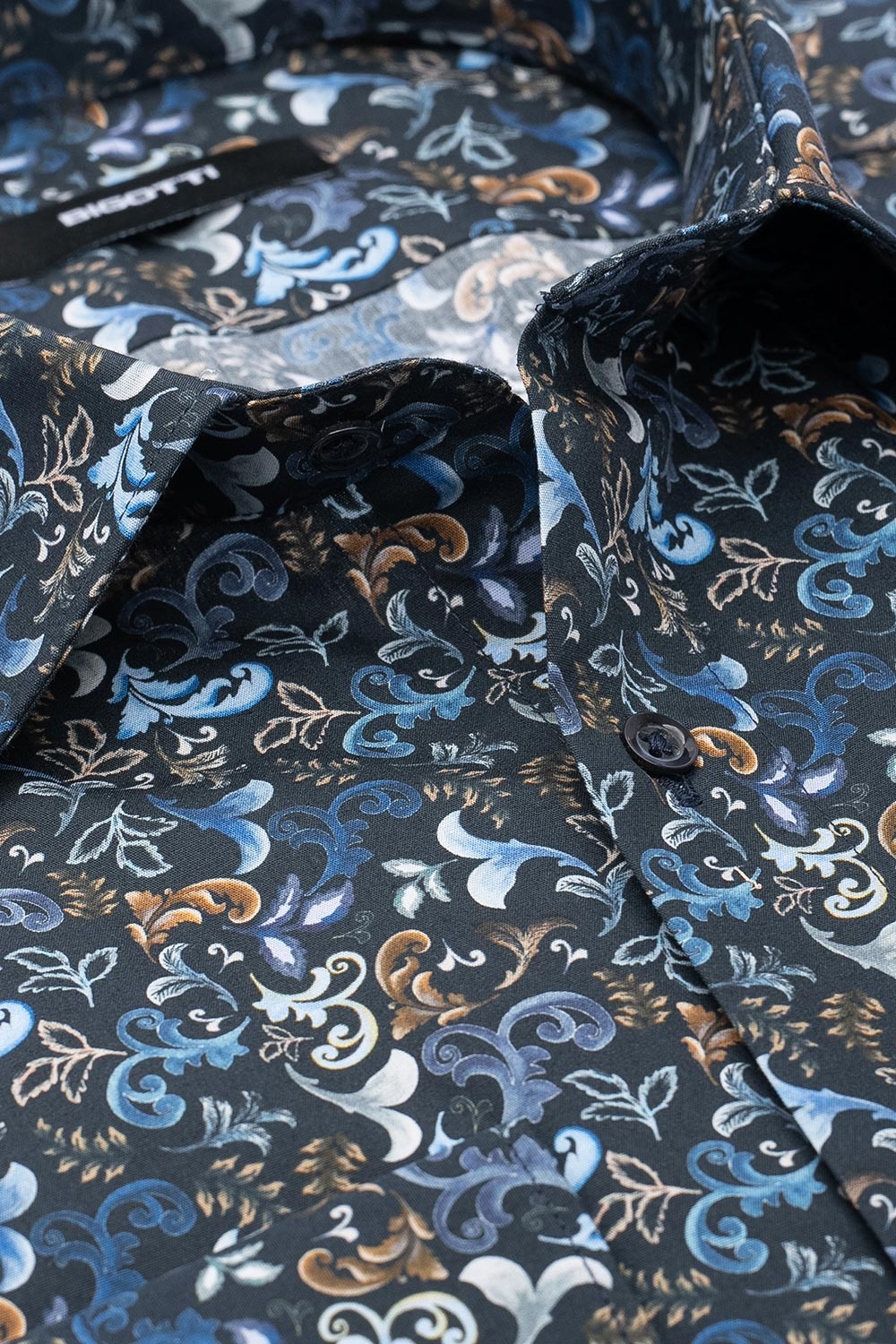 Camasa shaped bleumarin print floral 1
