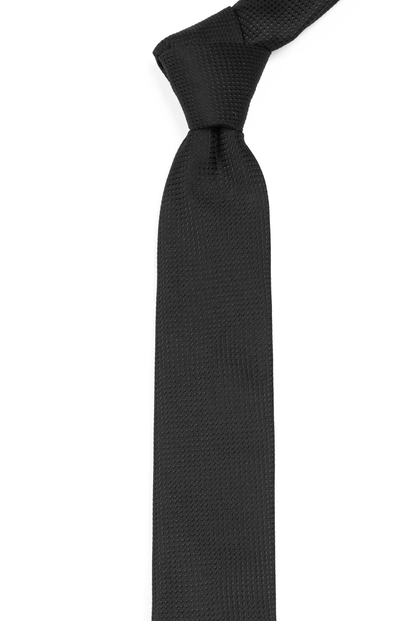 Cravata poliester tesut neagra uni 1