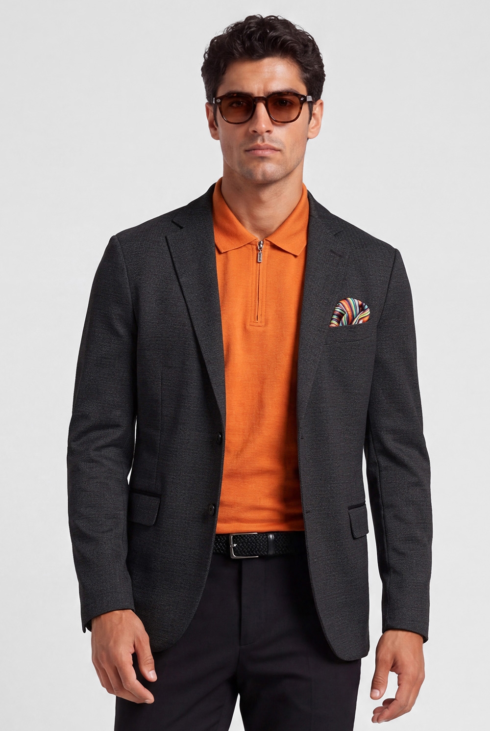 Slim body black plain blazer 0