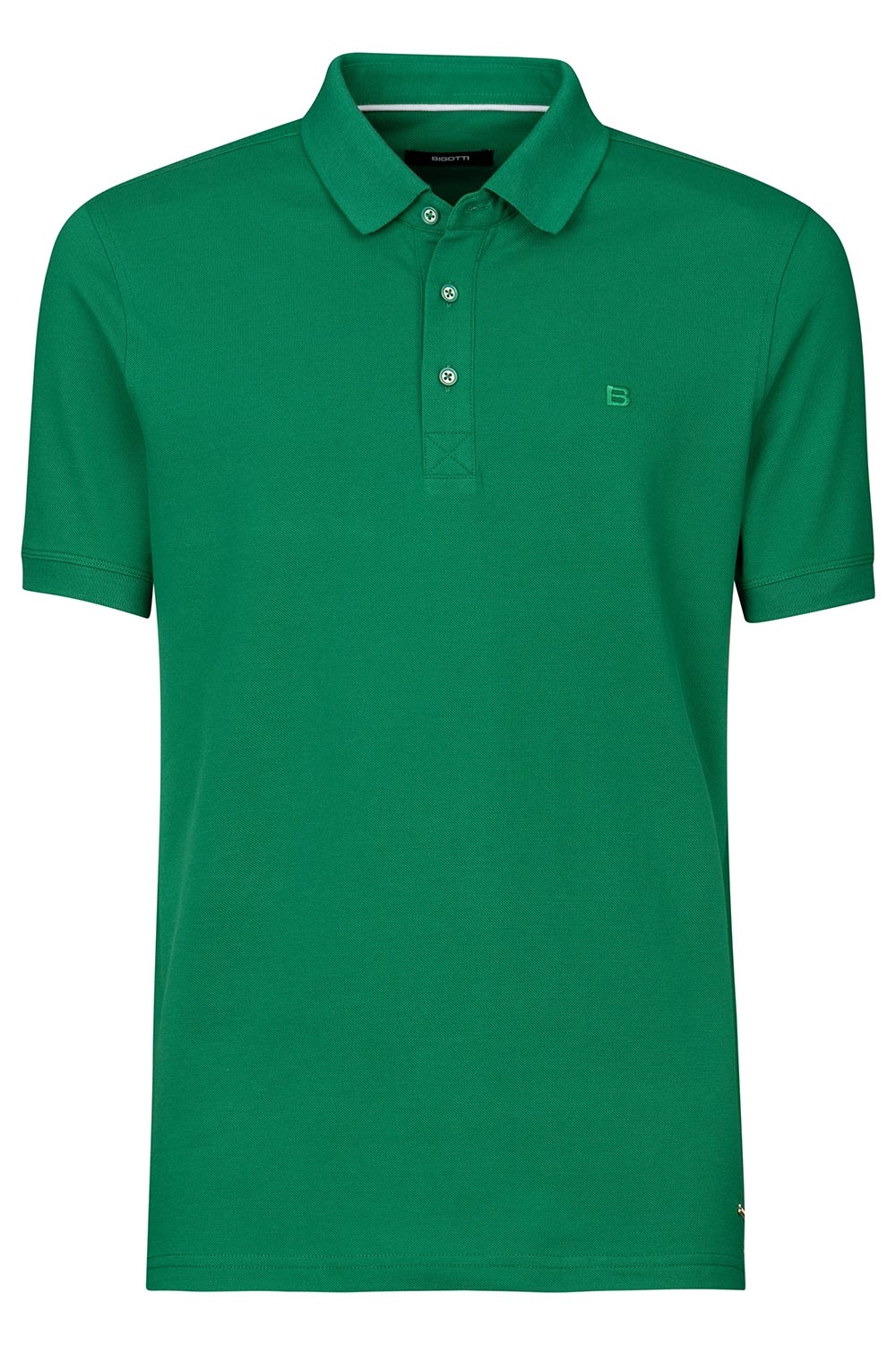 Tricou polo regular verde uni 0