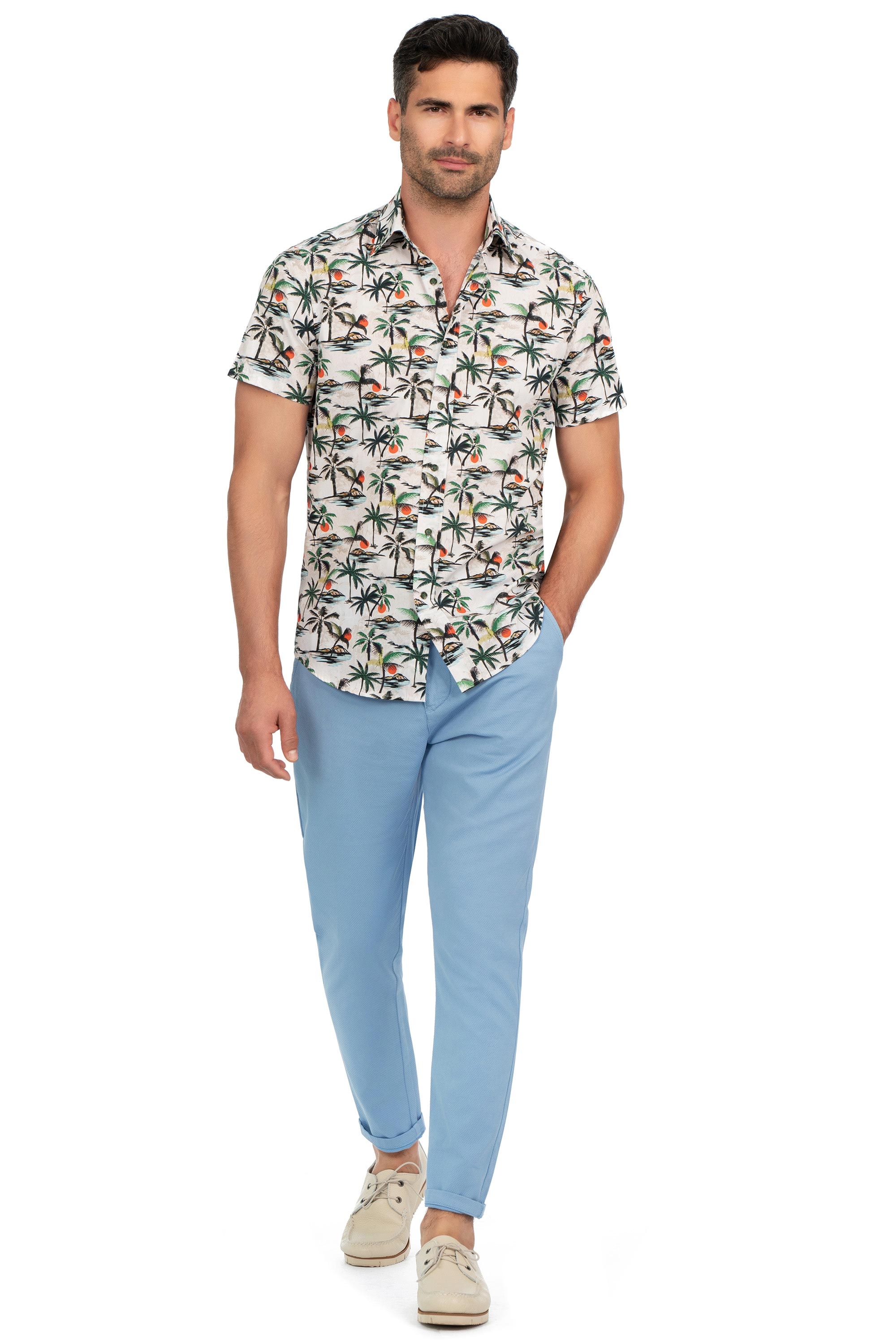 Pantaloni baggy albastri uni 0