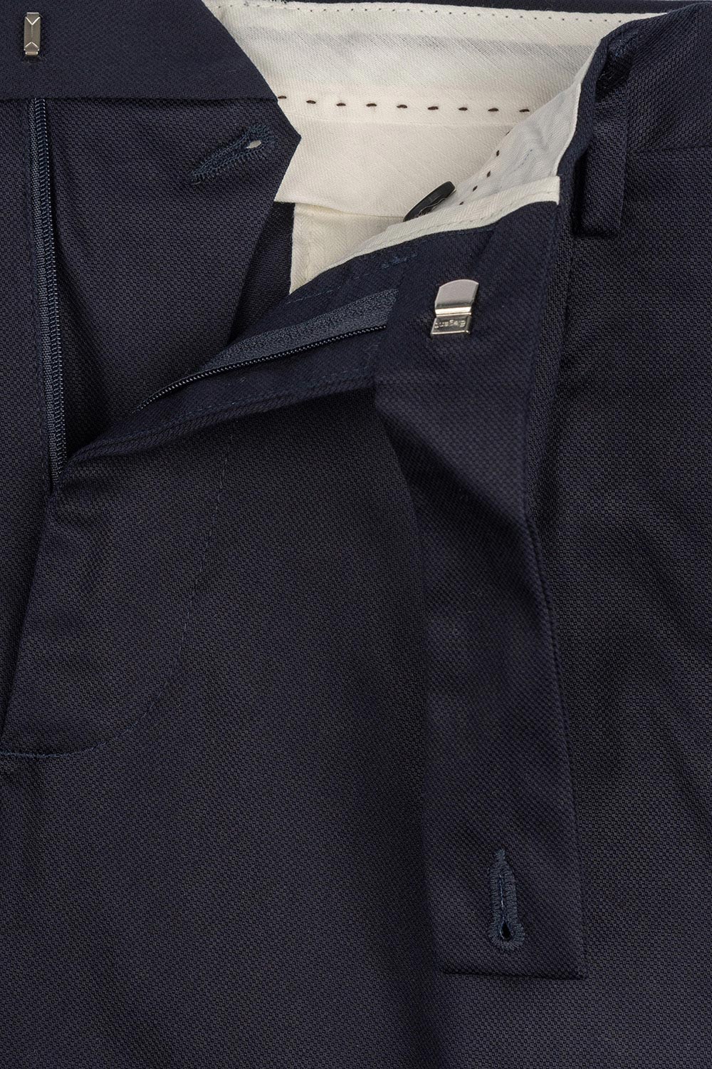 Pantaloni slim bleumarin uni 2