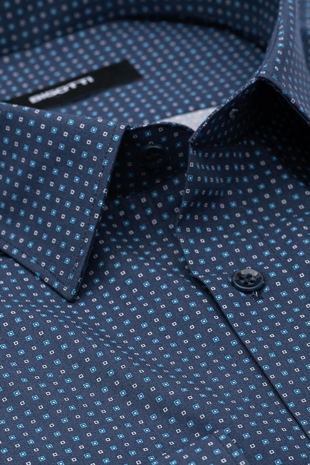 Camasa shaped bleumarin print geometric 1