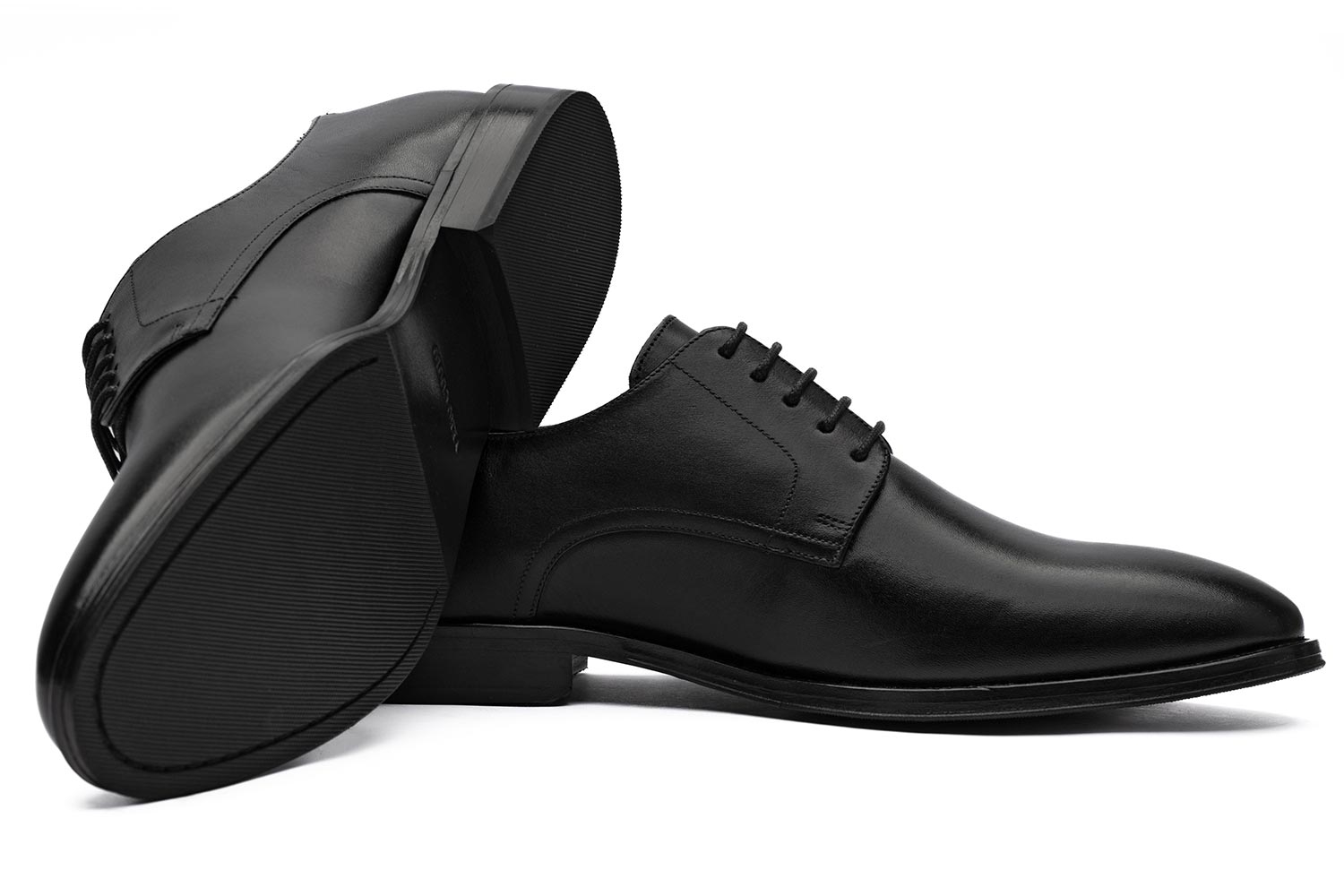 Black genuine leather shoes 1