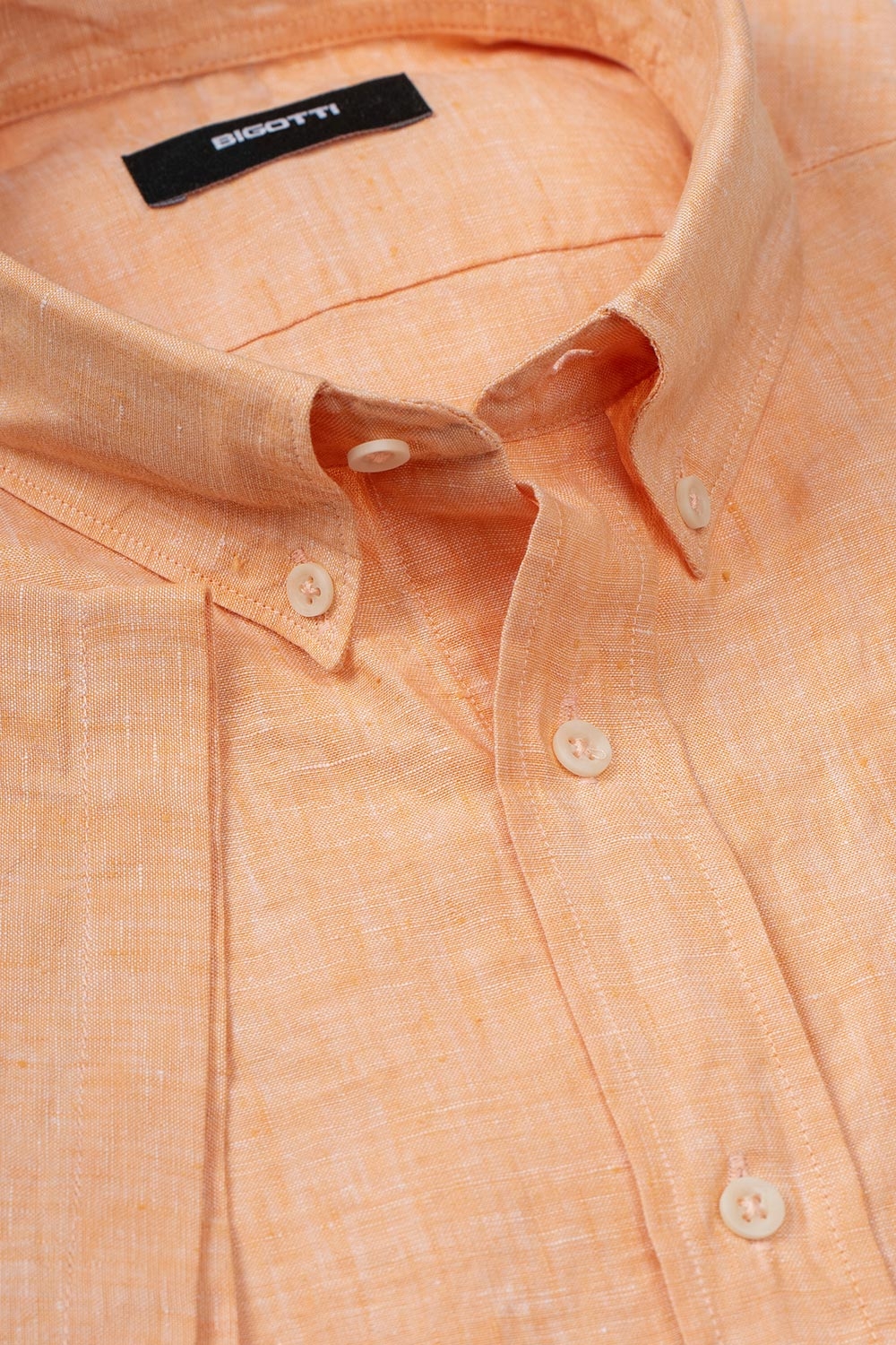 Slim body orange plain shirt 1