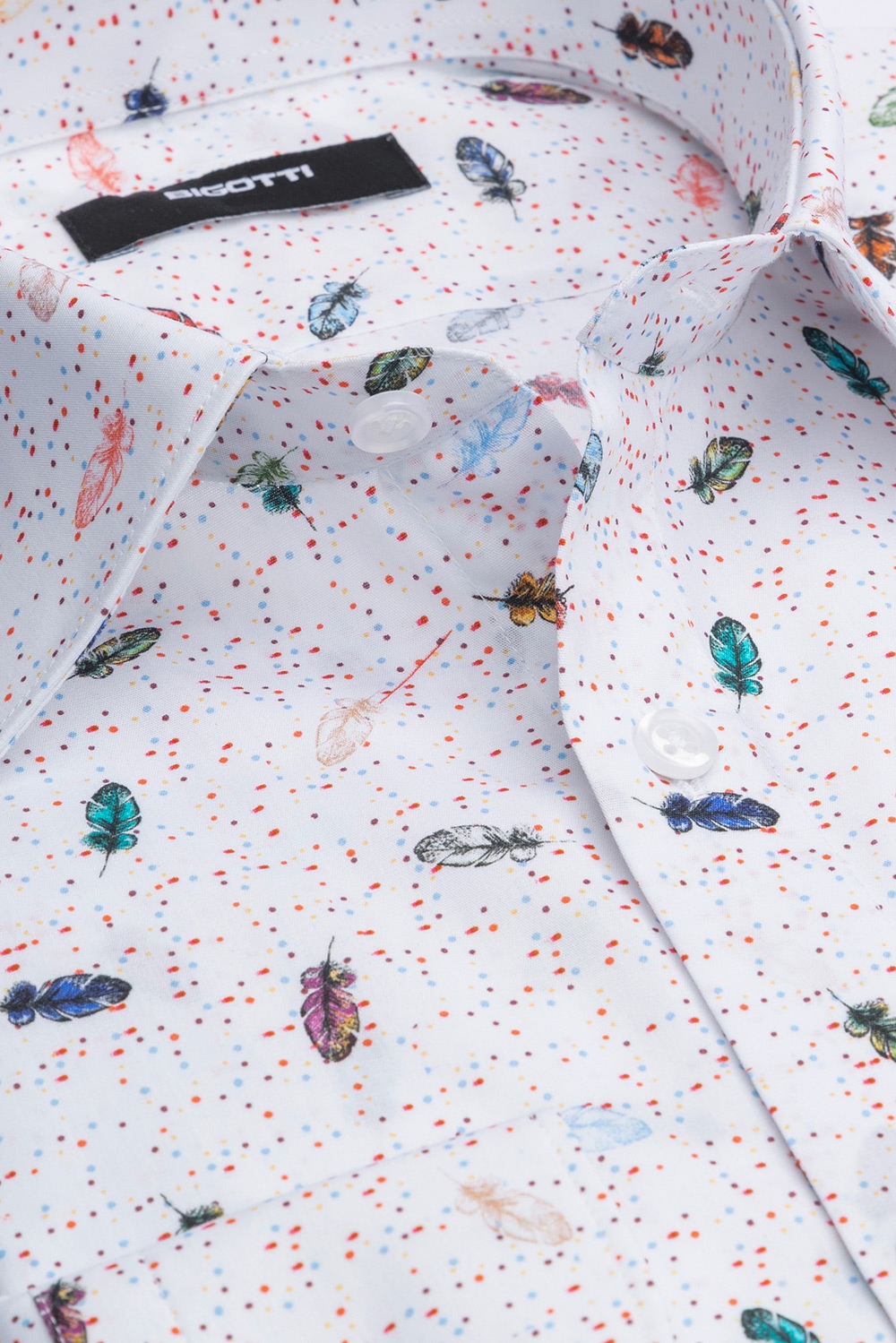 Camasa slim alba print geometric 1