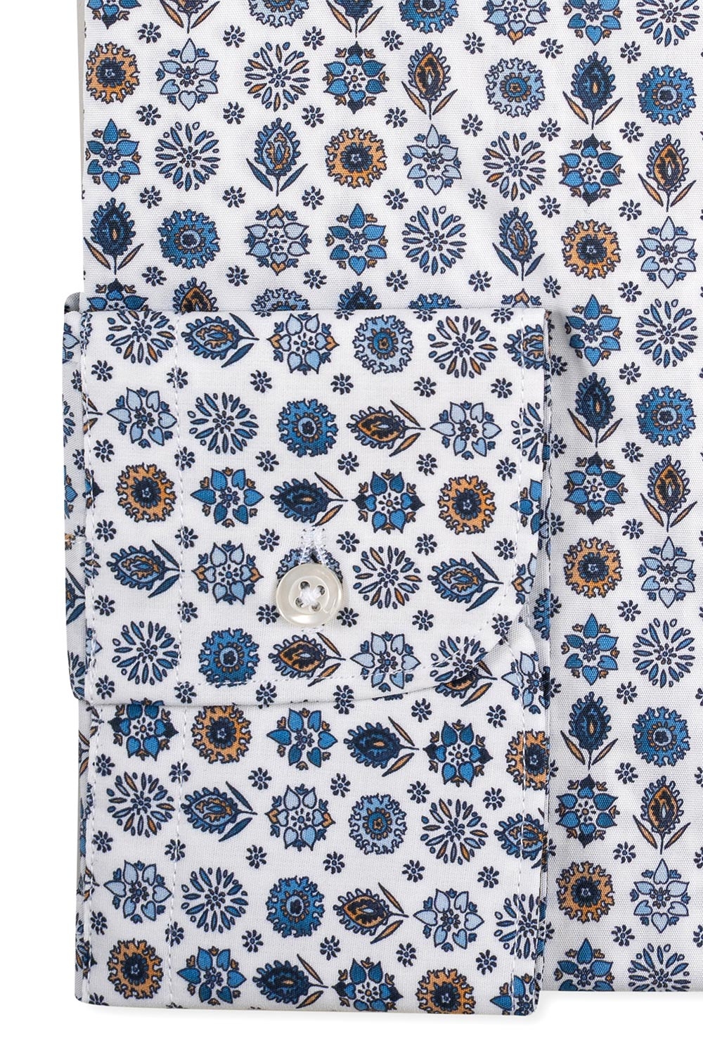 Slim body white floral shirt 2