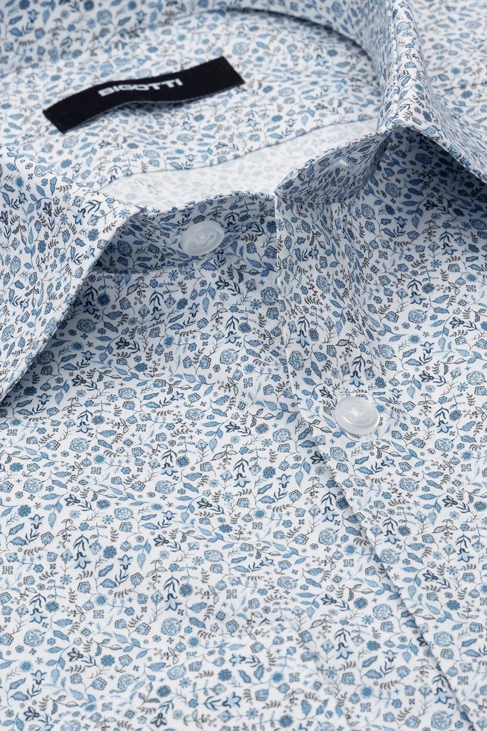Camasa slim alba print floral 1