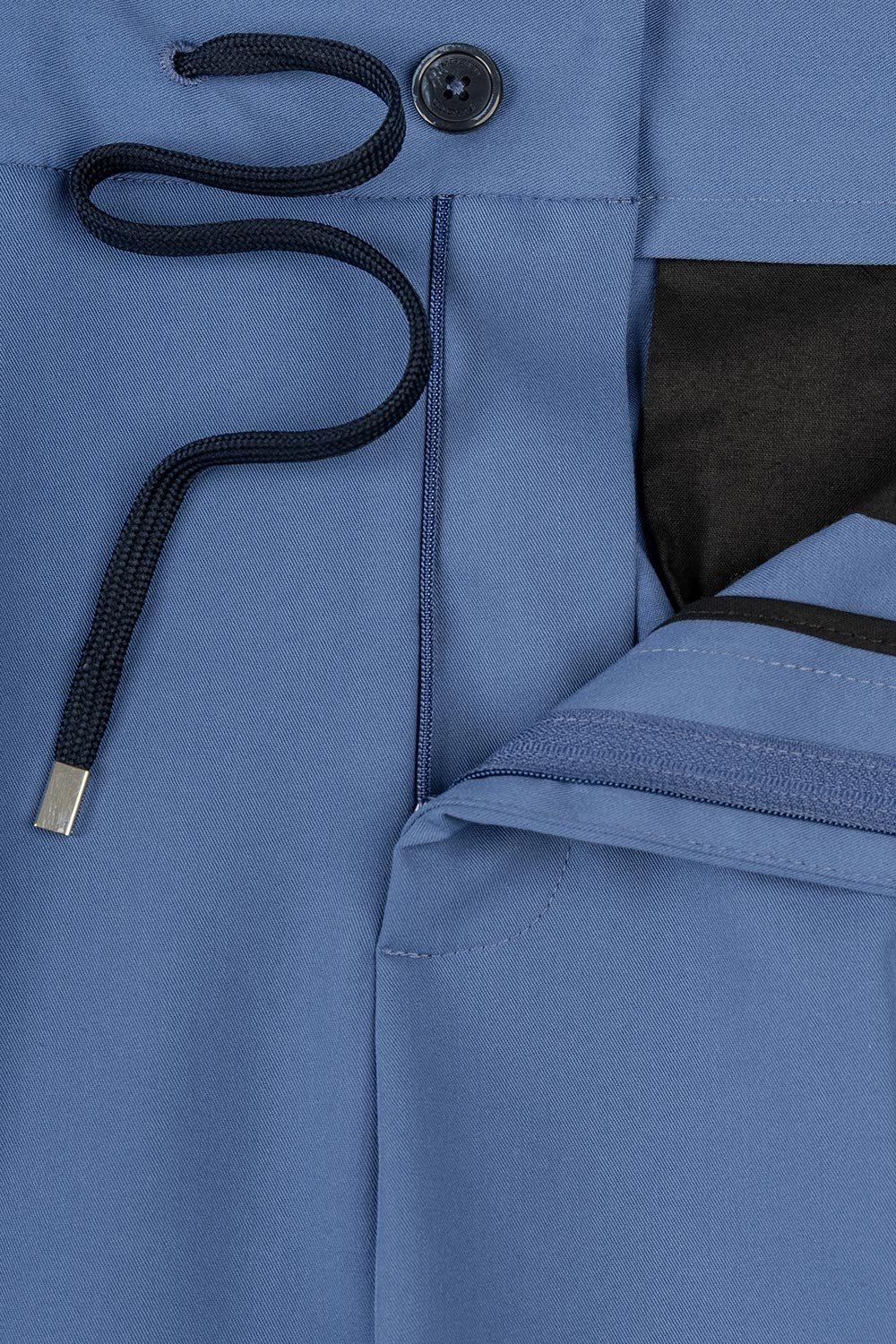 Pantaloni slim bleu uni 1