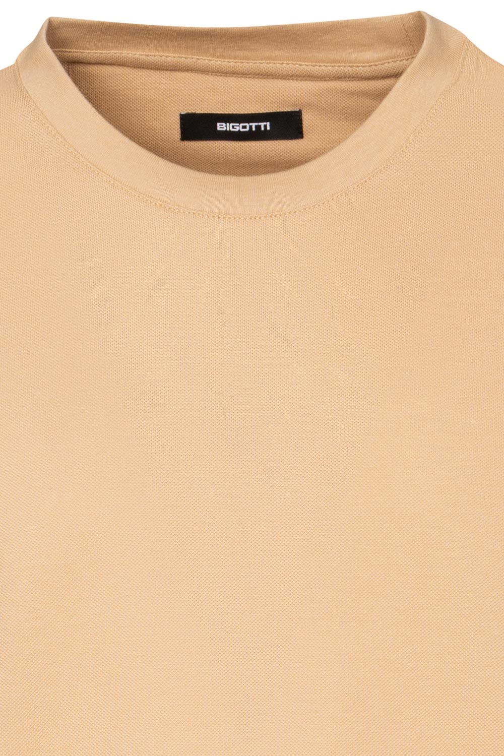 Tricou slim bej guler rotund 1