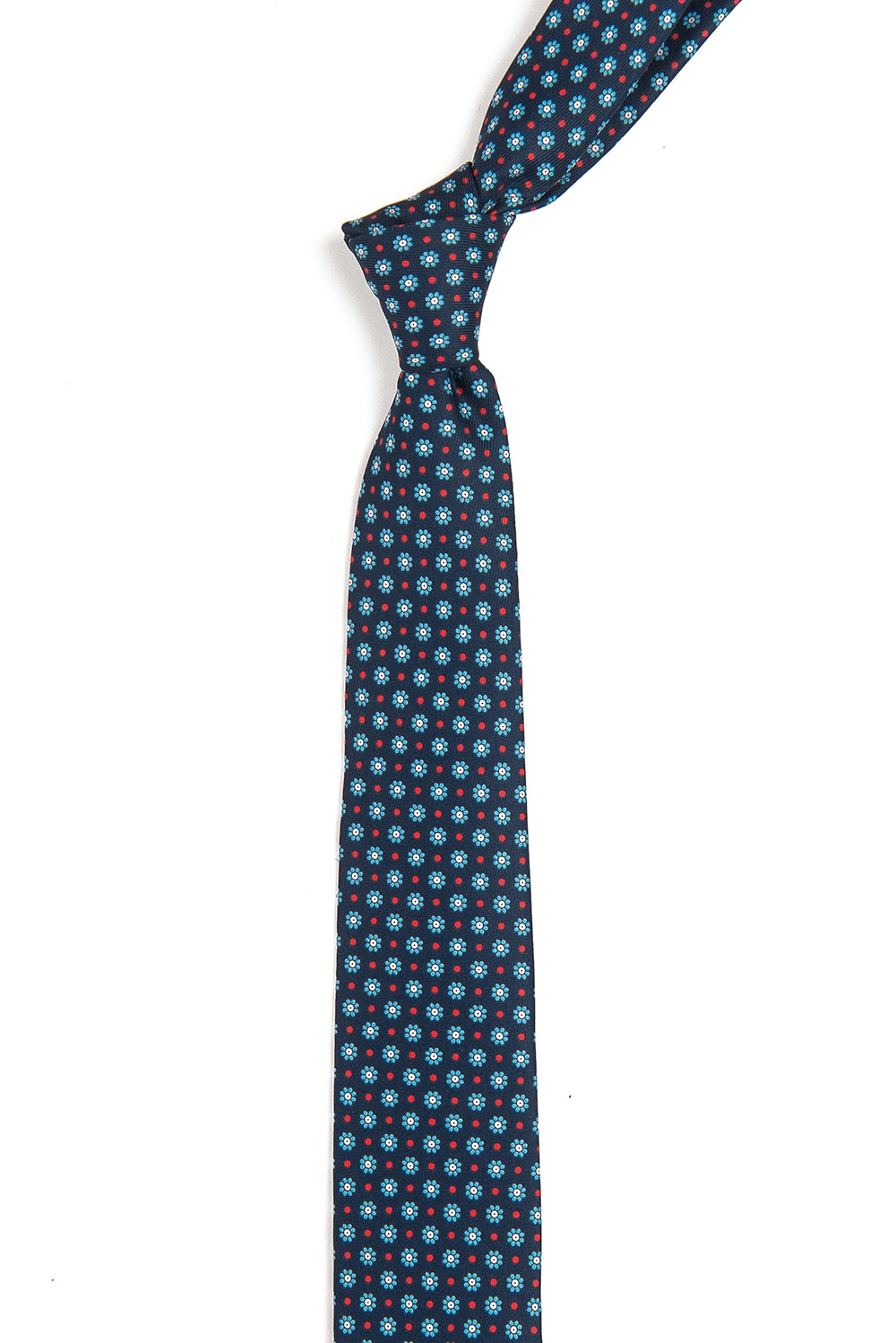 Cravata poliester bleumarin print floral 1