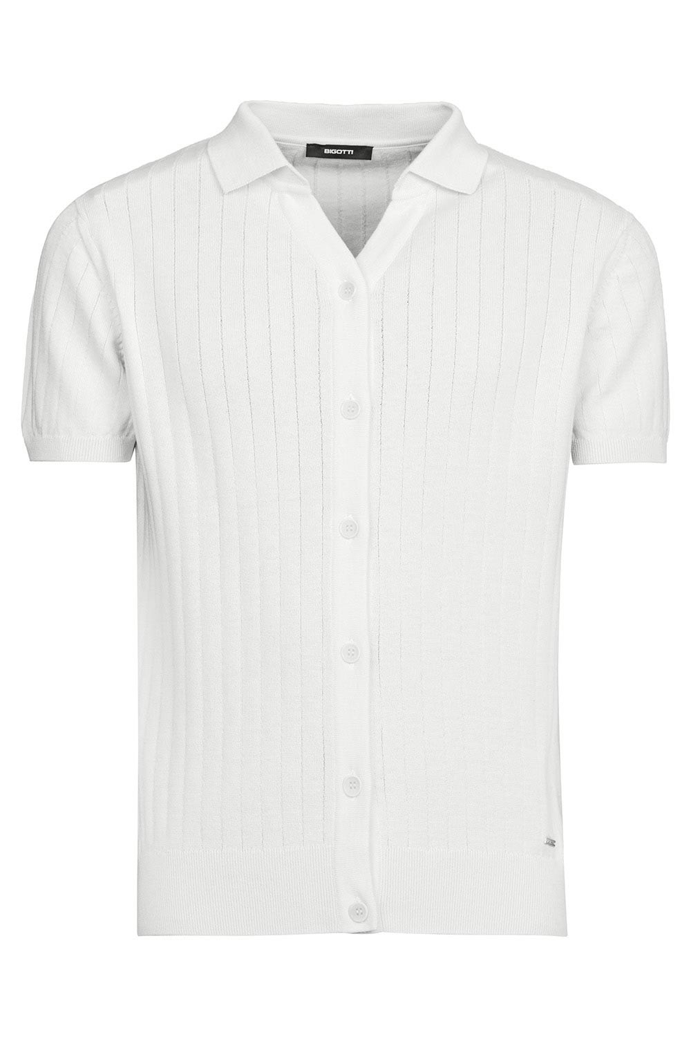 Tricou polo slim alb uni 1