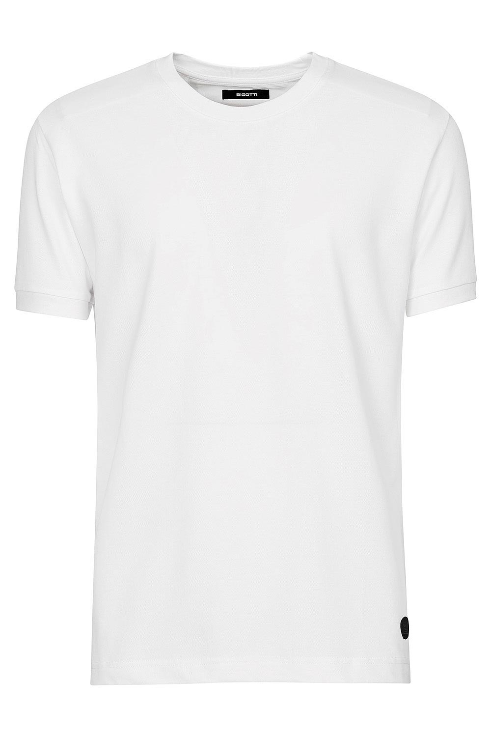 Tricou slim alb guler rotund 1