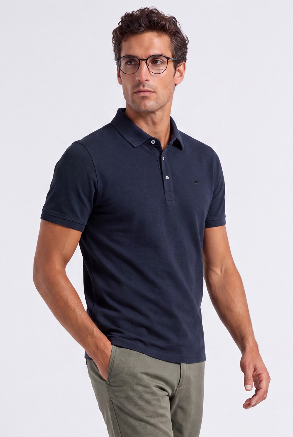 Tricou polo slim bleumarin uni 0