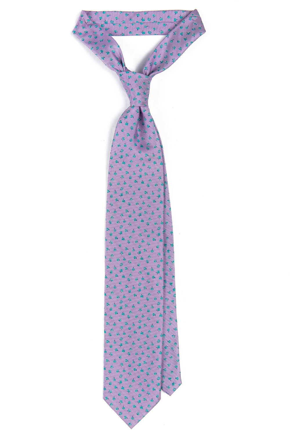 Cravata poliester lila print floral 0