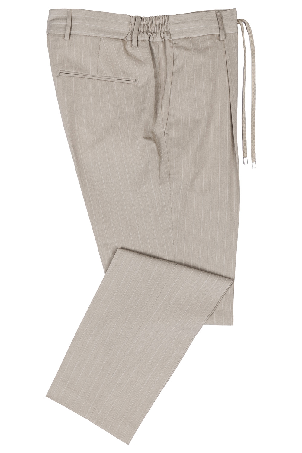 Pantaloni slim bej in dungi 0