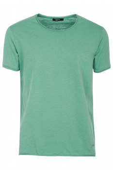 Tricou slim verde guler rotund