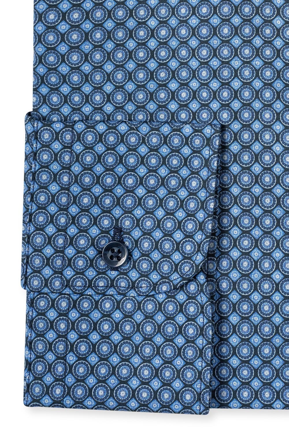 Camasa shaped bleumarin print geometric 2