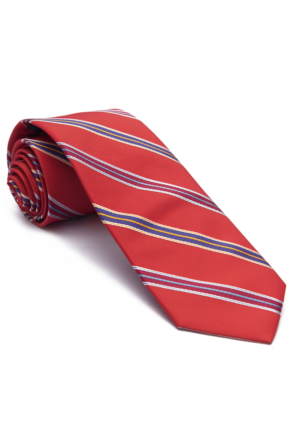 Cravata rosie cu dungi 0