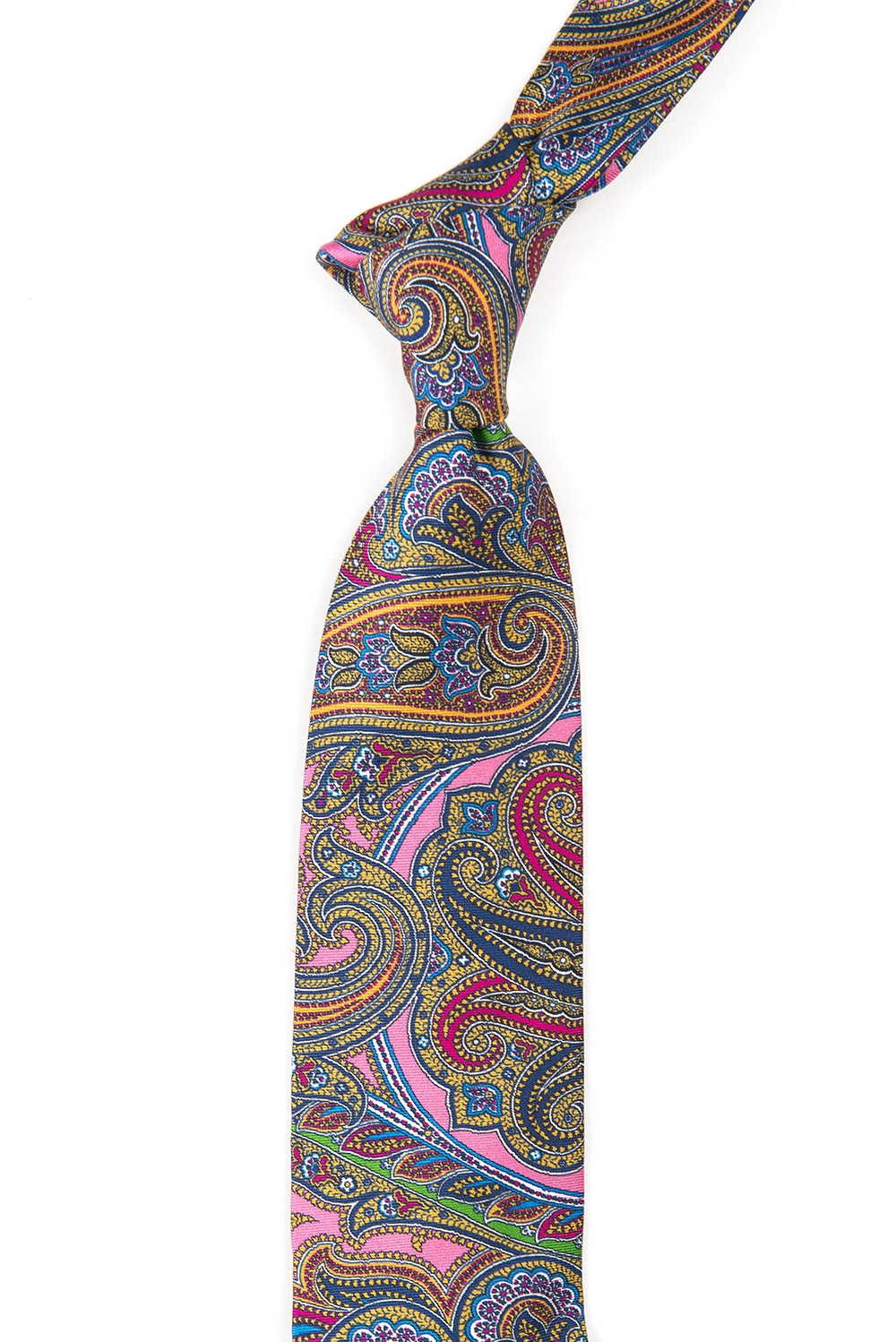 Cravata matase tesuta multicolora print floral 1