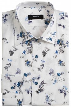 Camasa slim alba print floral