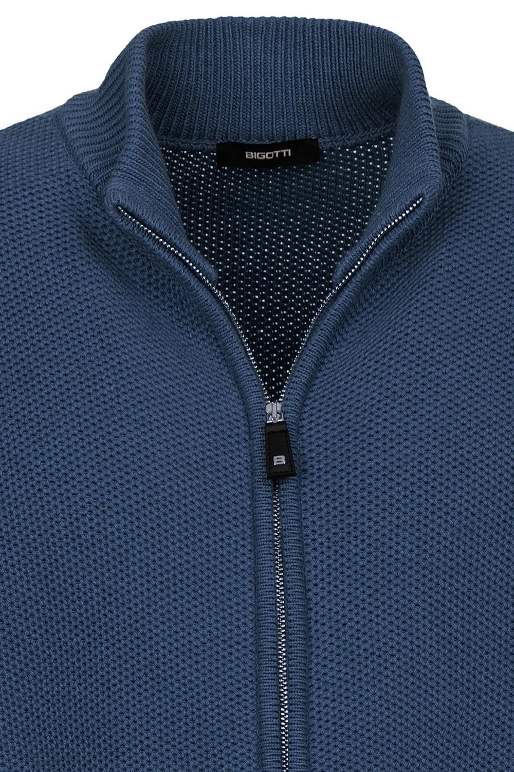 Pulover slim bleumarin cu fermoar 1