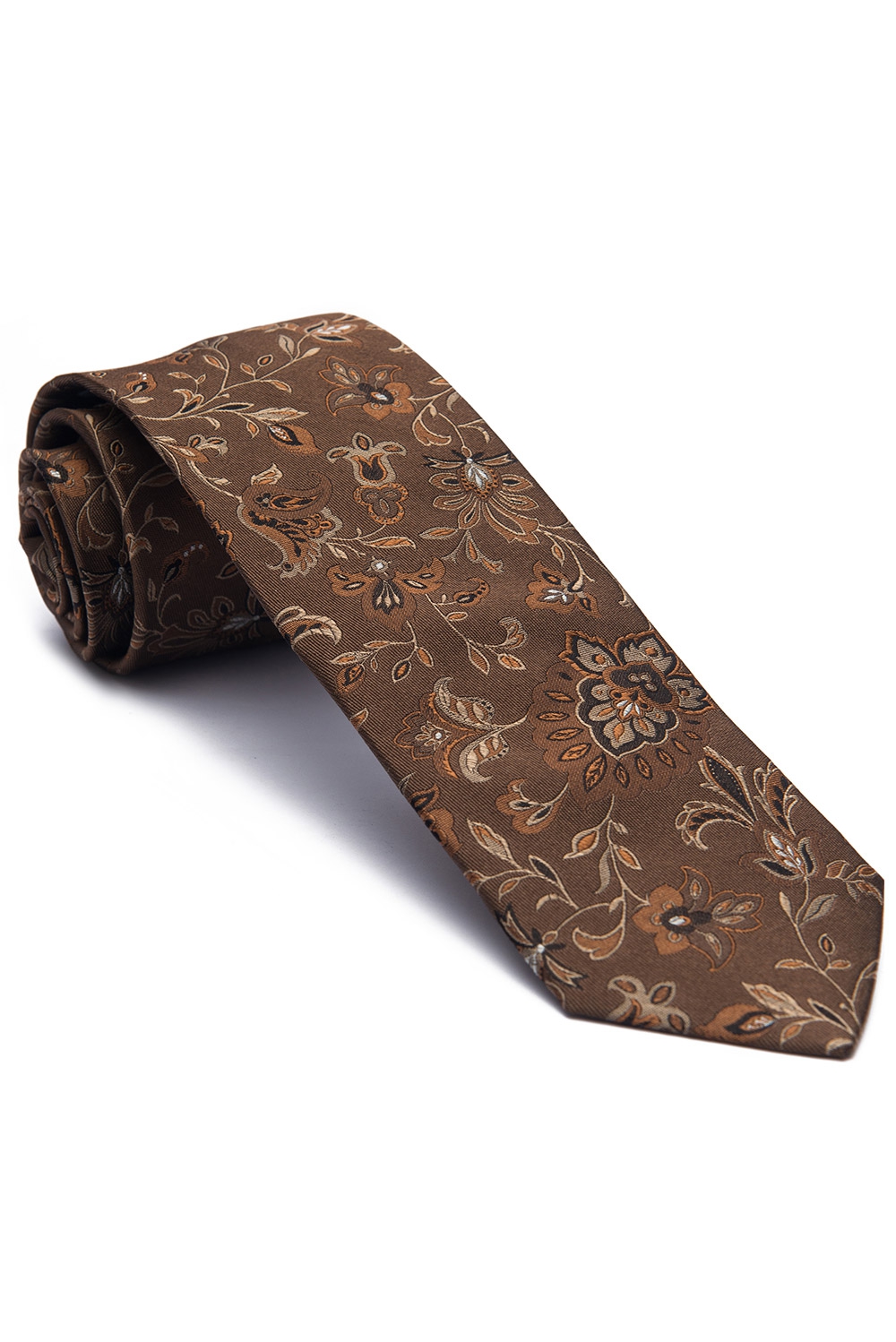 Cravata maro print floral 0
