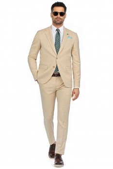 Costum slim bej uni