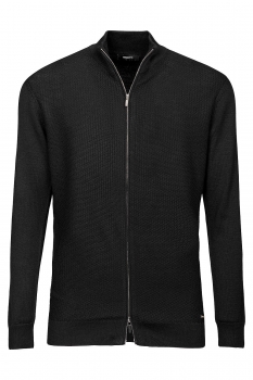 Pulover regular negru cu fermoar